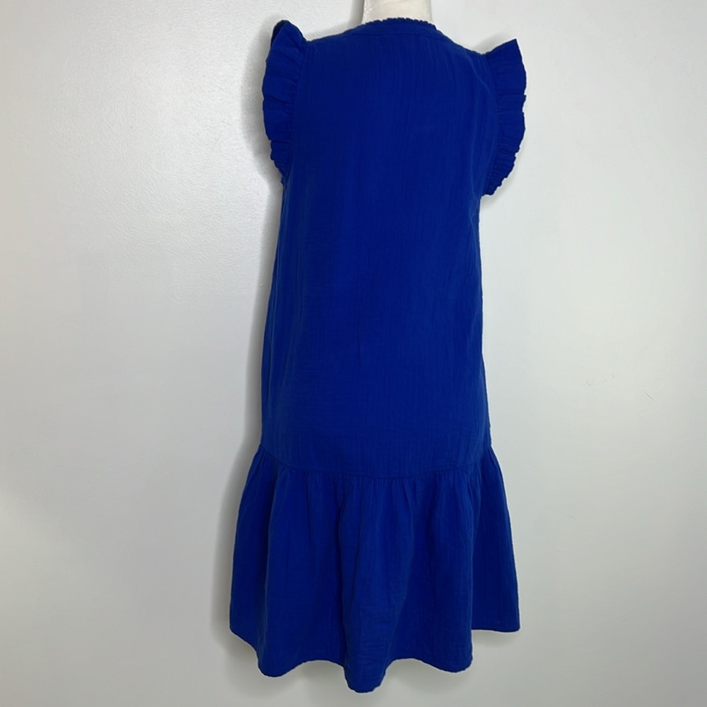 Boden Royal Blue Ruffled Sleeve V-Neck Sundress, Size 2R - Picture 5 of 9